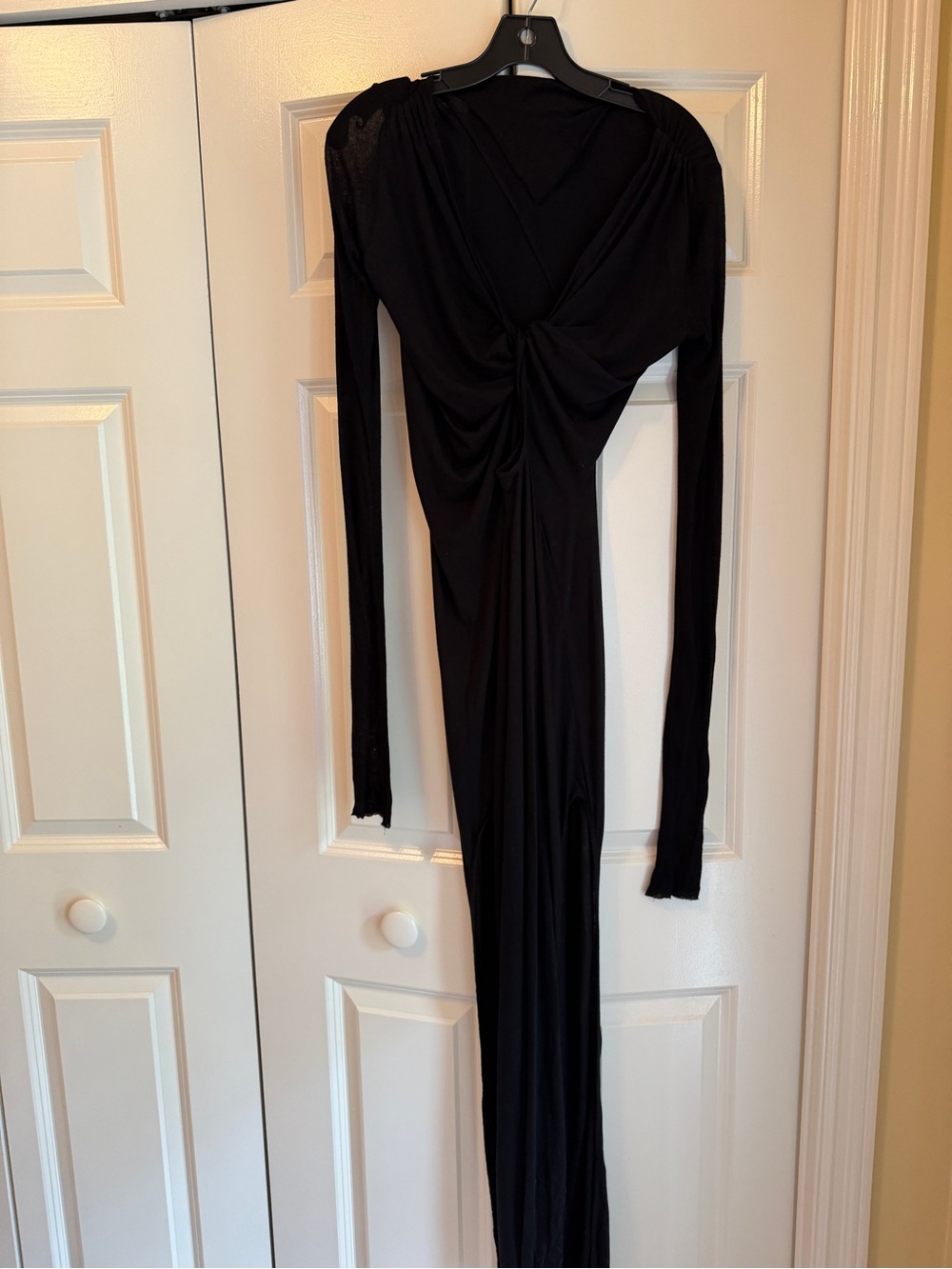 Rick Owens Jade Open Back Jersey Gown with Slits - Picture 5 of 9